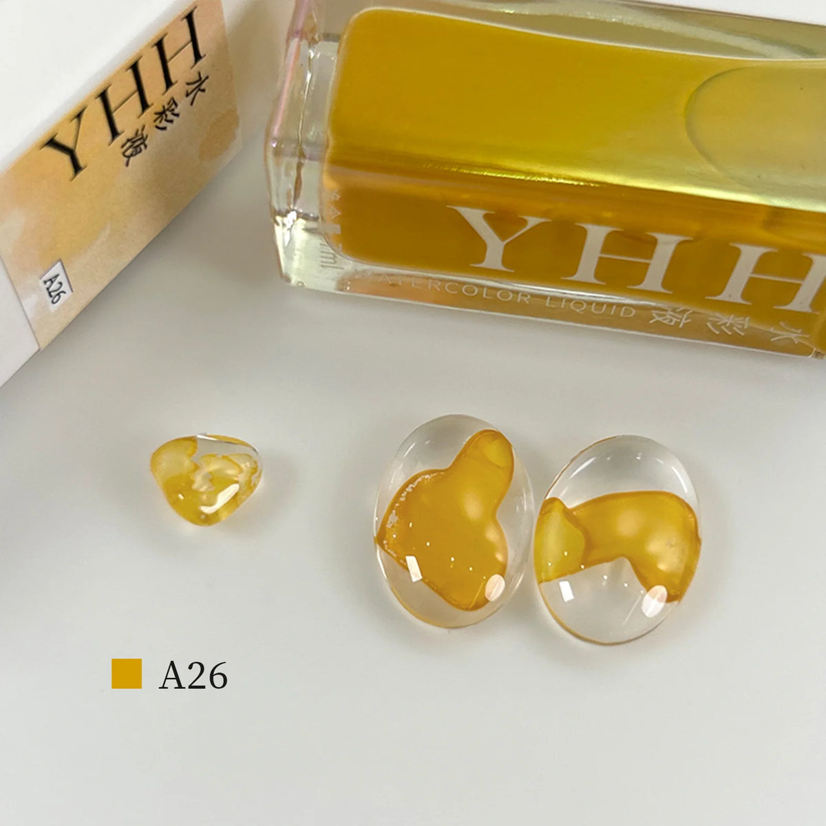 YHH blending ink shade A26 bottle with glass swatches