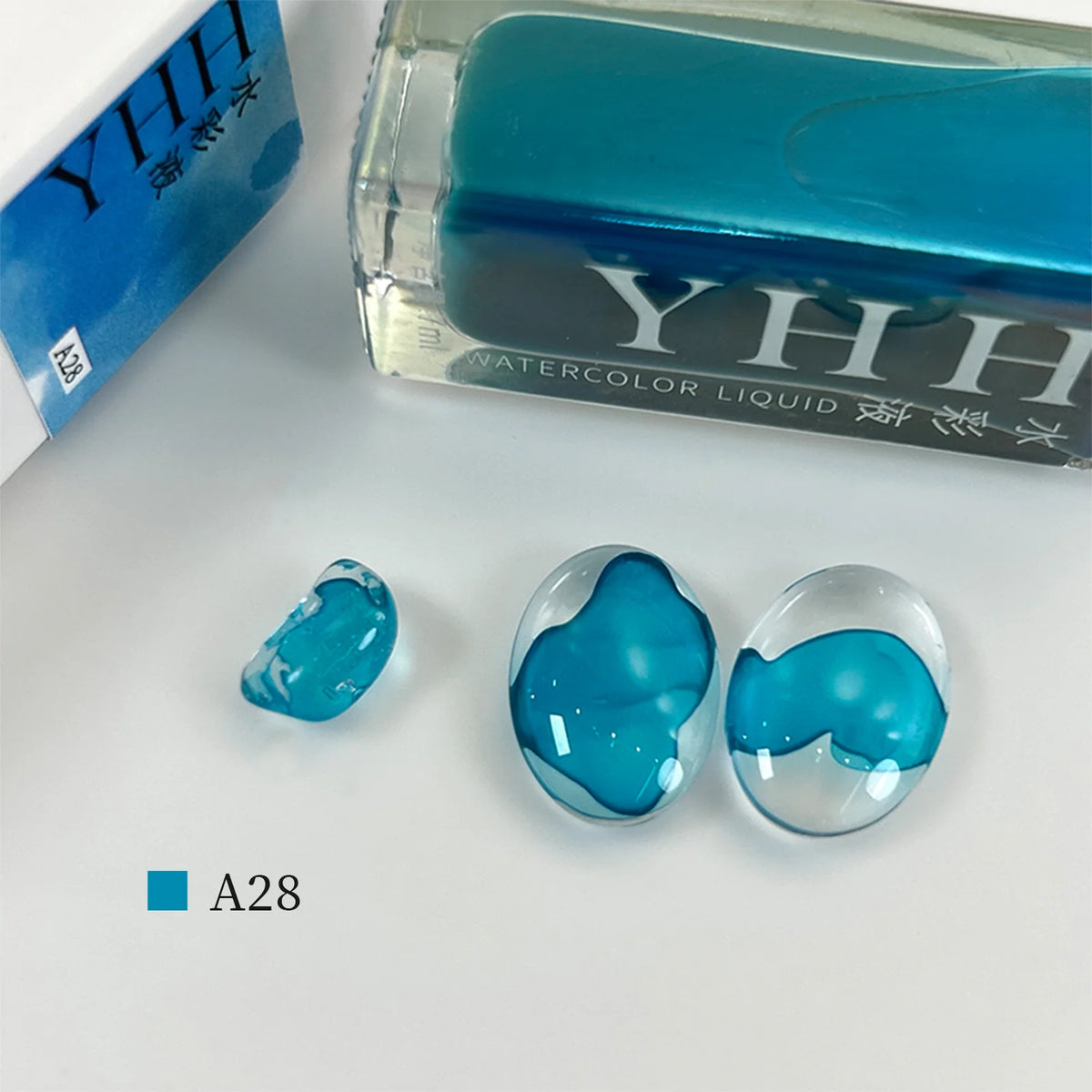 YHH blending ink shade A28 bottle with glass swatches