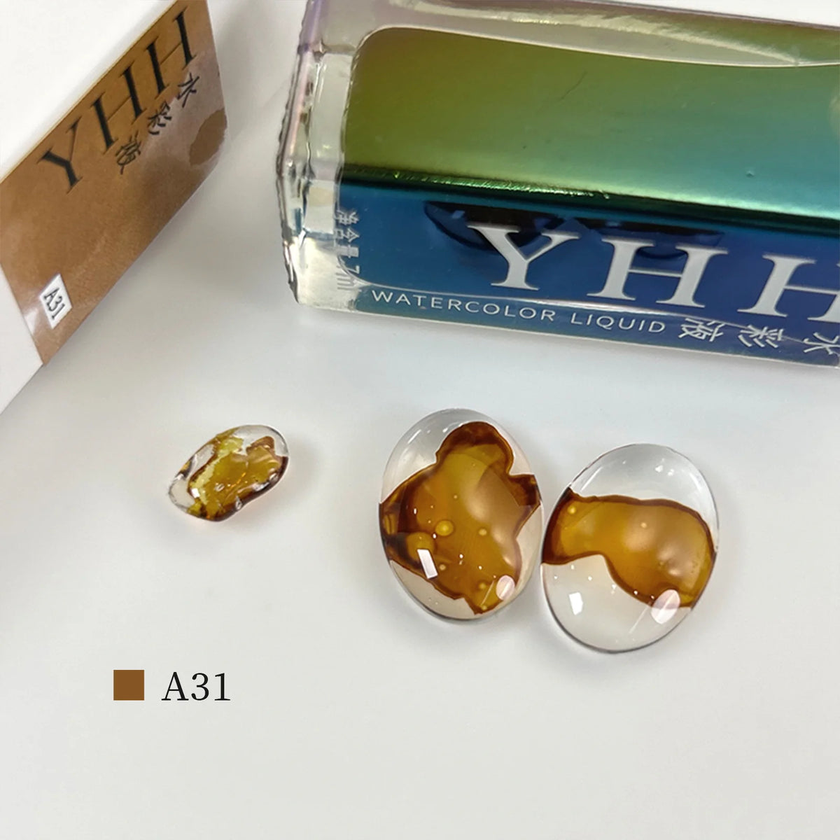 YHH blending ink shade A31 bottle with glass swatches