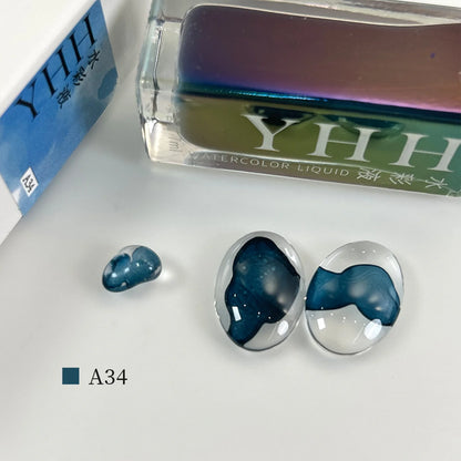 YHH blending ink shade A34 bottle with glass swatches