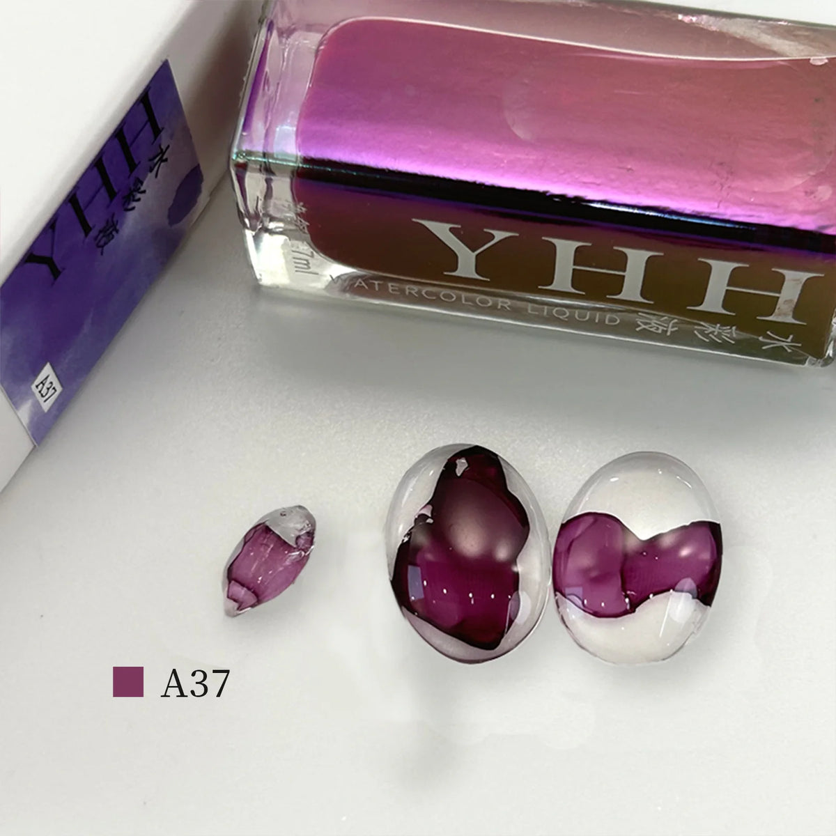 YHH blending ink shade A37 bottle with glass swatches