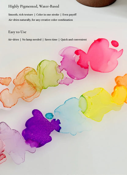 YHH blending ink blooming into soft watercolor shapes in bright colors