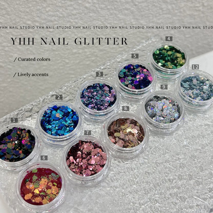 YHH chameleon glitter jars No. 1–20 with numbered lids