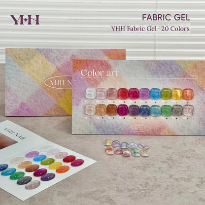 YHH Fabric Gel 20 colors with swatch card and tweed-effect swatch tips