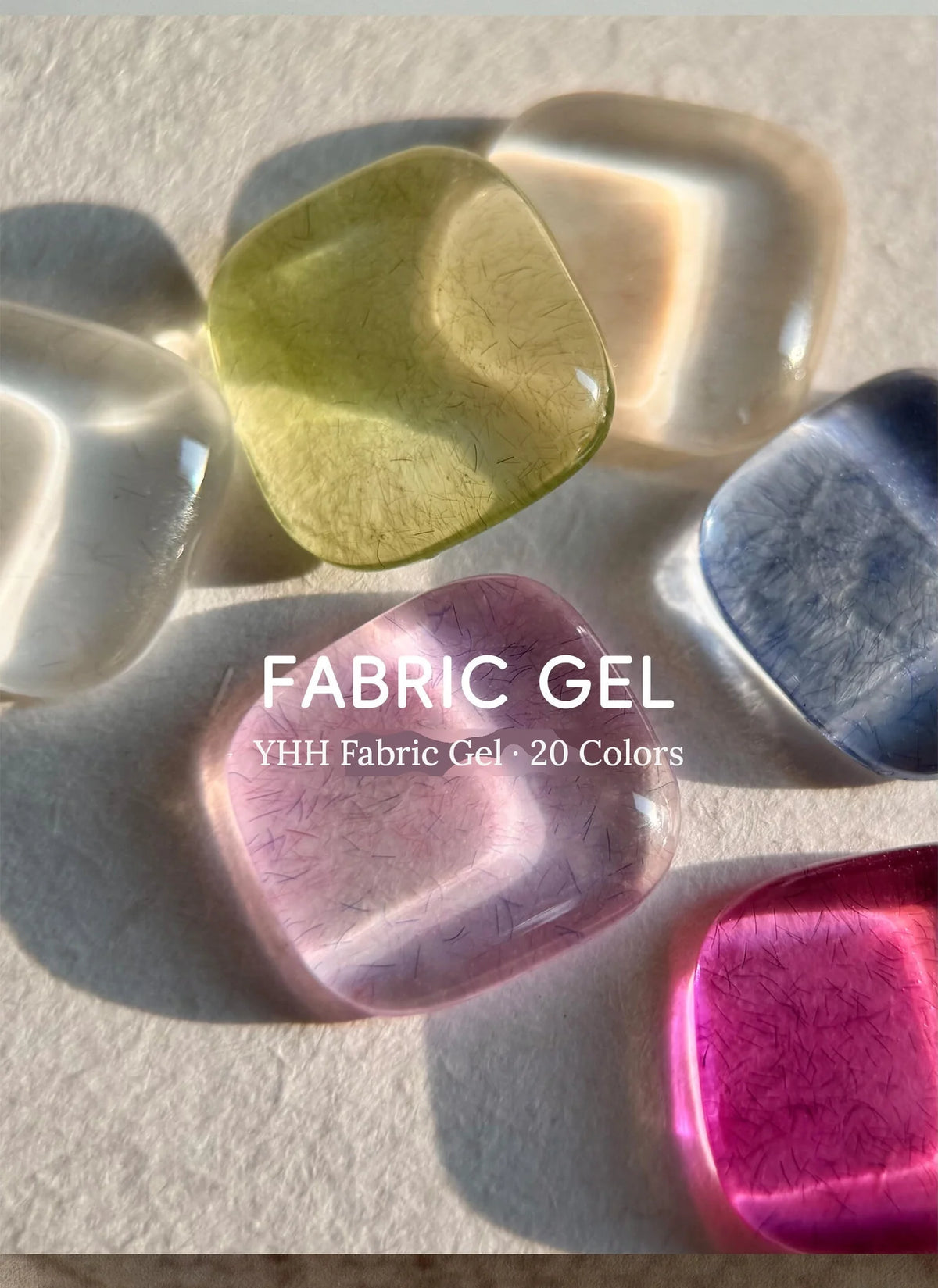 YHH Fabric Gel 20 colors: tweed-effect swatch squares close-up