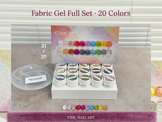YHH Fabric Gel full 20-color set in its storage box with swatch card