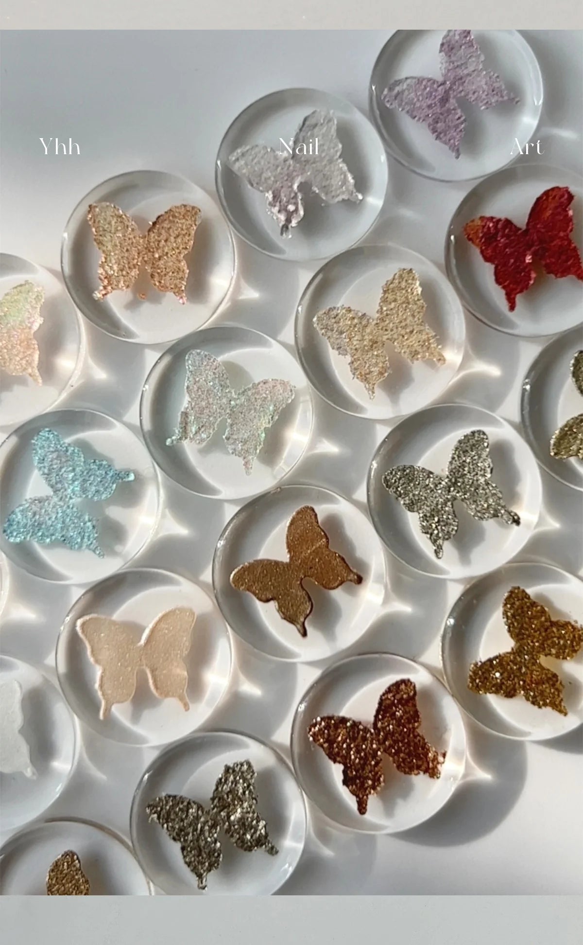 Glitter butterfly designs made with YHH fairy powder paste