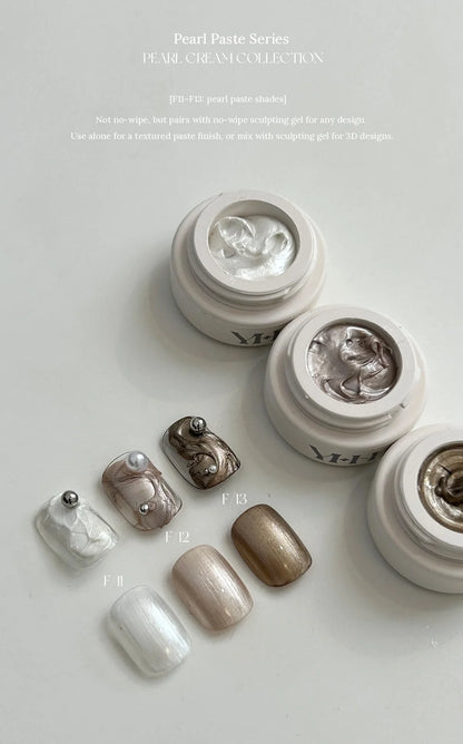 YHH pearl paste F11–F13 with marbled 3D nail designs