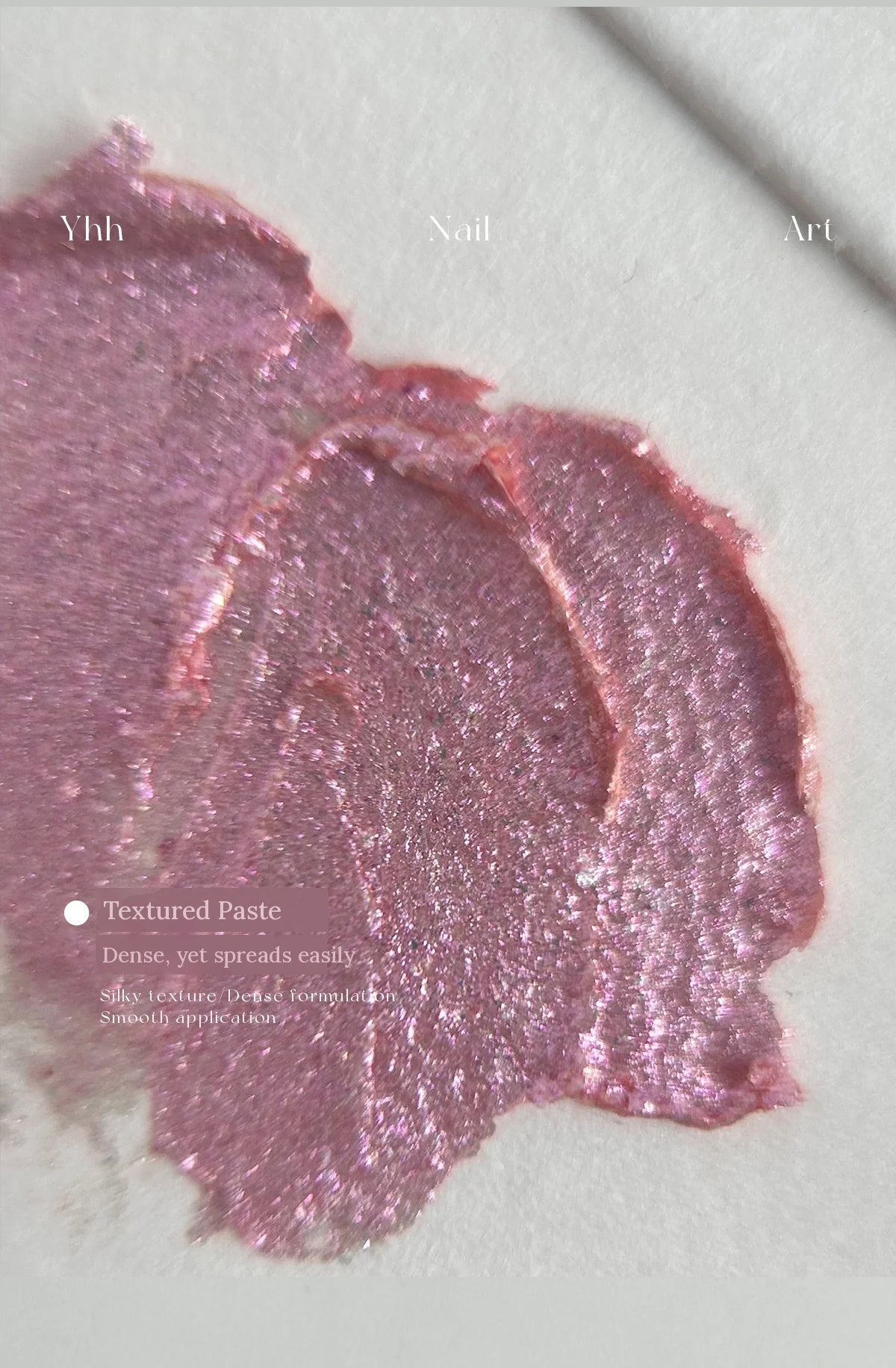 Close-up of YHH fairy powder paste textured pink smear