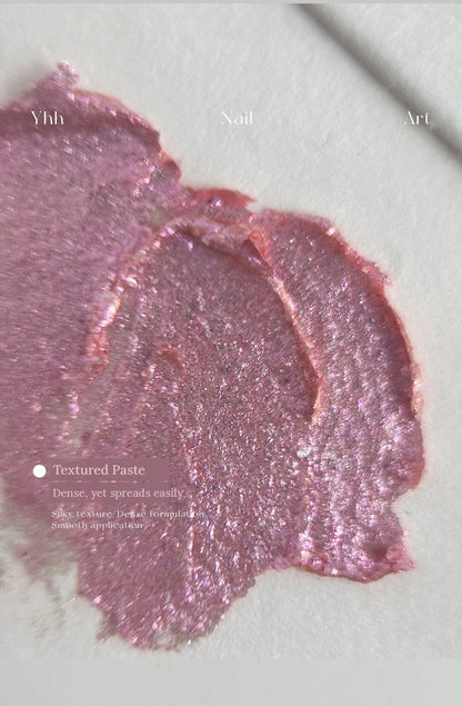 Close-up of YHH fairy powder paste textured pink smear