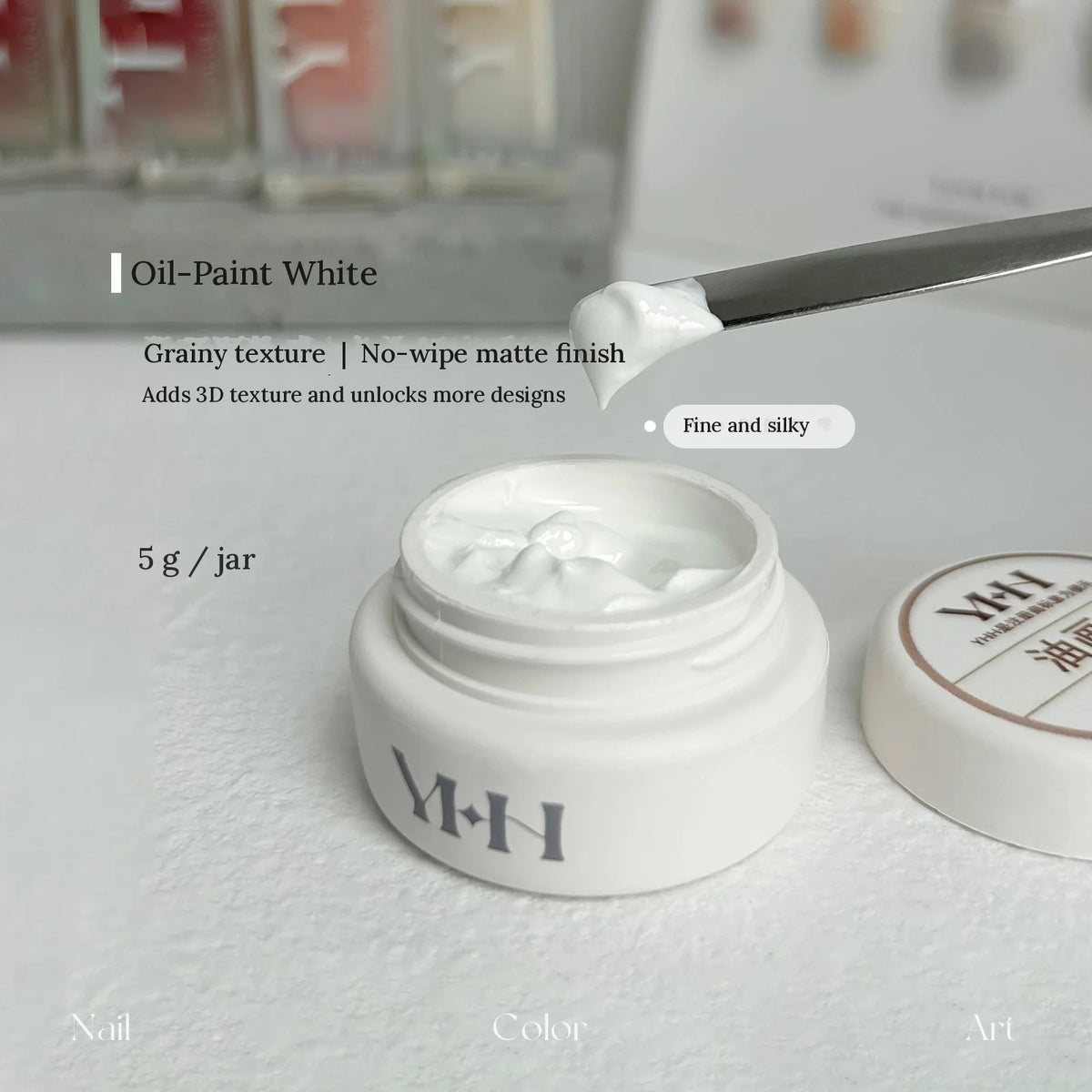 YHH matte oil-paint white paste in a 5 g jar