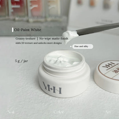 YHH matte oil-paint white paste in a 5 g jar