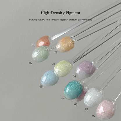 Shimmer swatches of YHH fairy powder watercolor ink on nail sticks