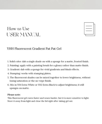 How-to-use card for YHH fluorescent gradient pat pat gel