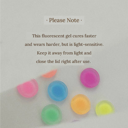 Notice: YHH fluorescent pat pat gel is light-sensitive, keep the lid closed