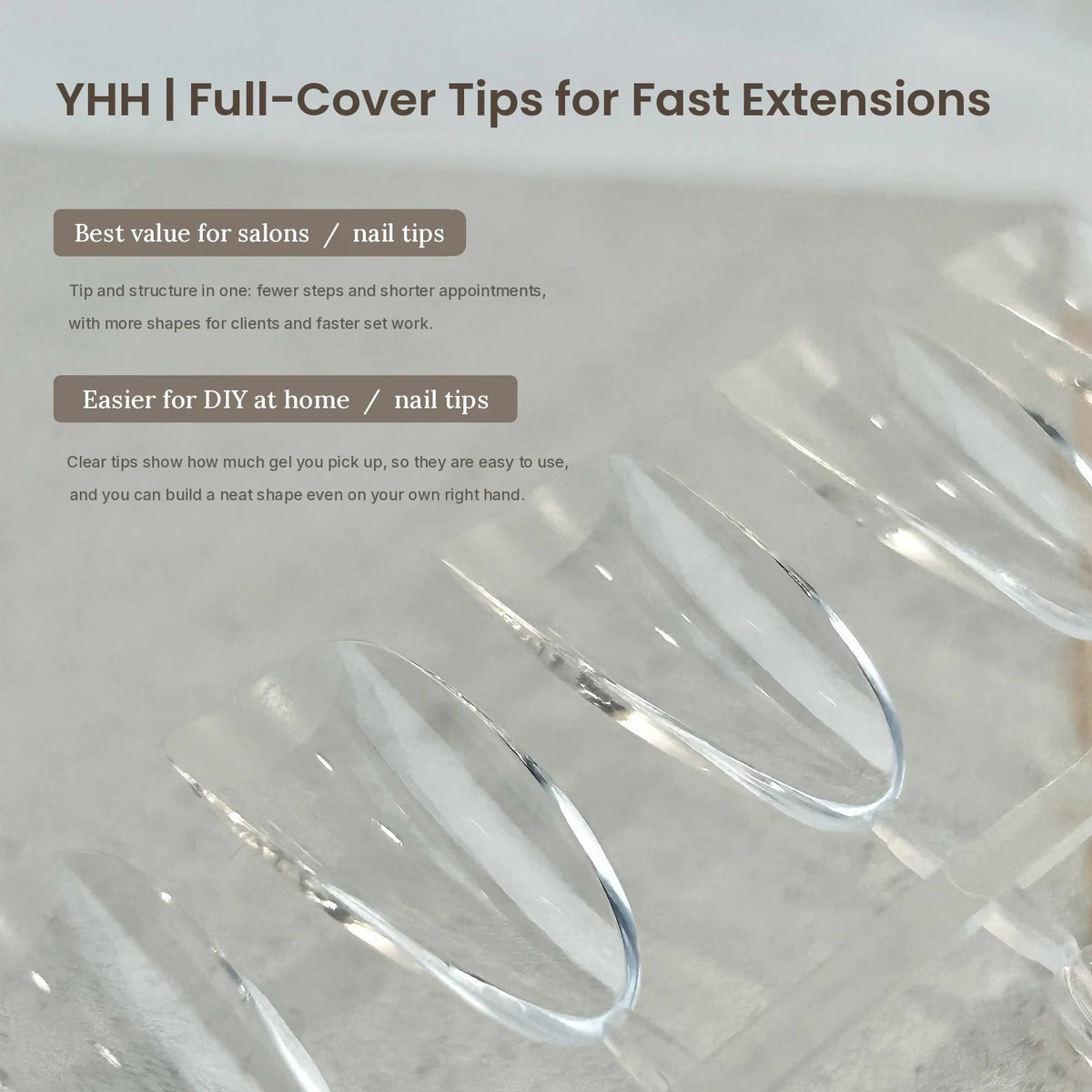 YHH full-cover tips explained for salons and for DIY at home