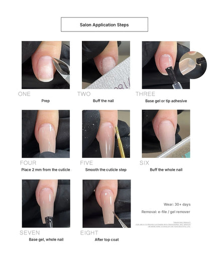 Eight-step salon application guide for YHH full-cover builder tips