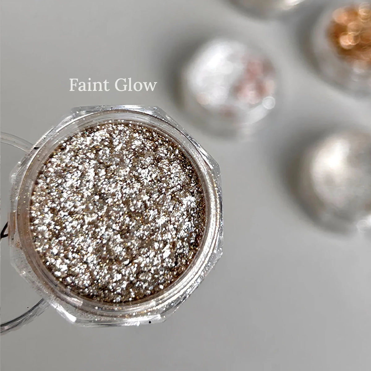 YHH Faint Glow champagne silver glitter in a jar