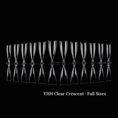 YHH clear crescent French tips, full size run