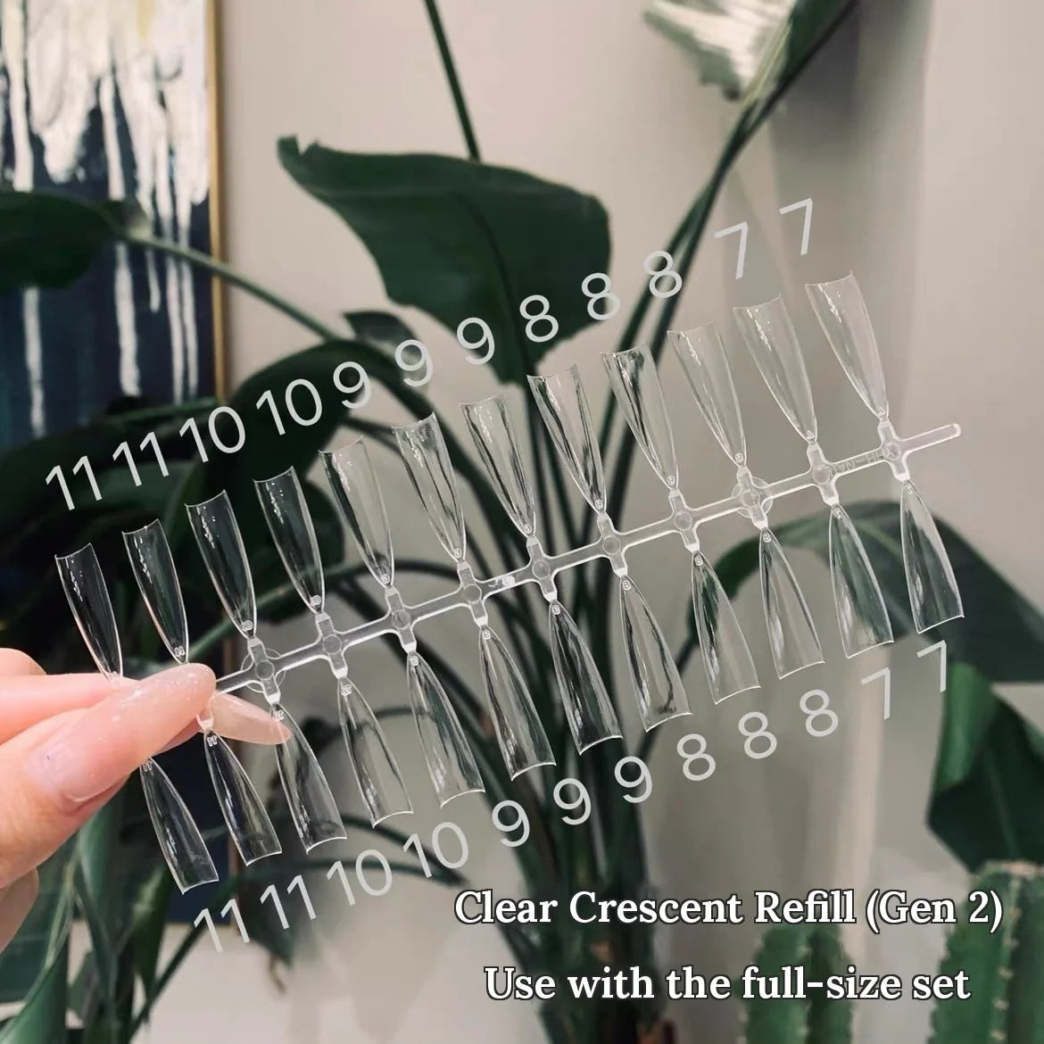 YHH clear crescent refill tips, Gen 2, with printed size numbers