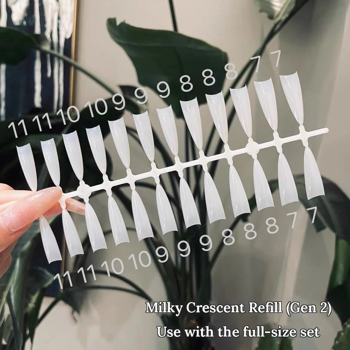 YHH milky crescent refill tips, Gen 2, with printed size numbers
