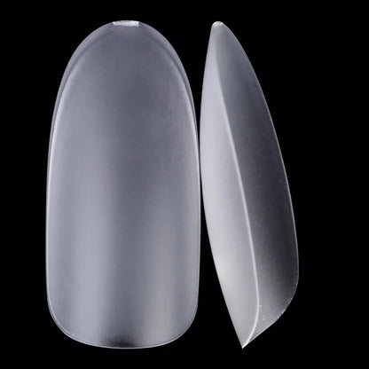 Front and side view of a YHH frosted oval full-cover tip