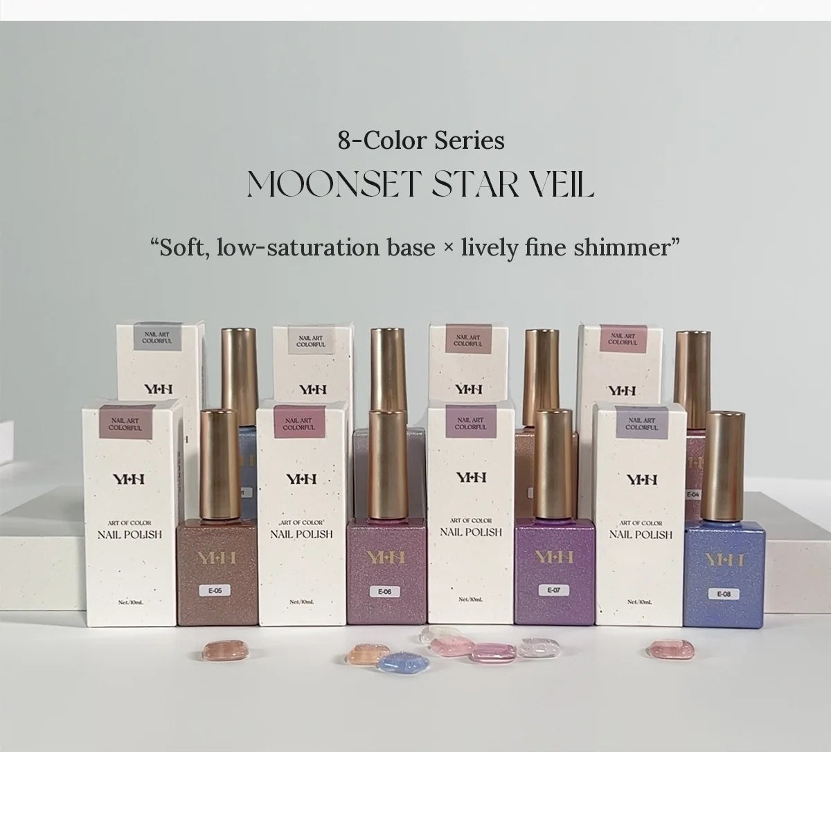 YHH Moonset Star Veil 8-color series bottles with boxes