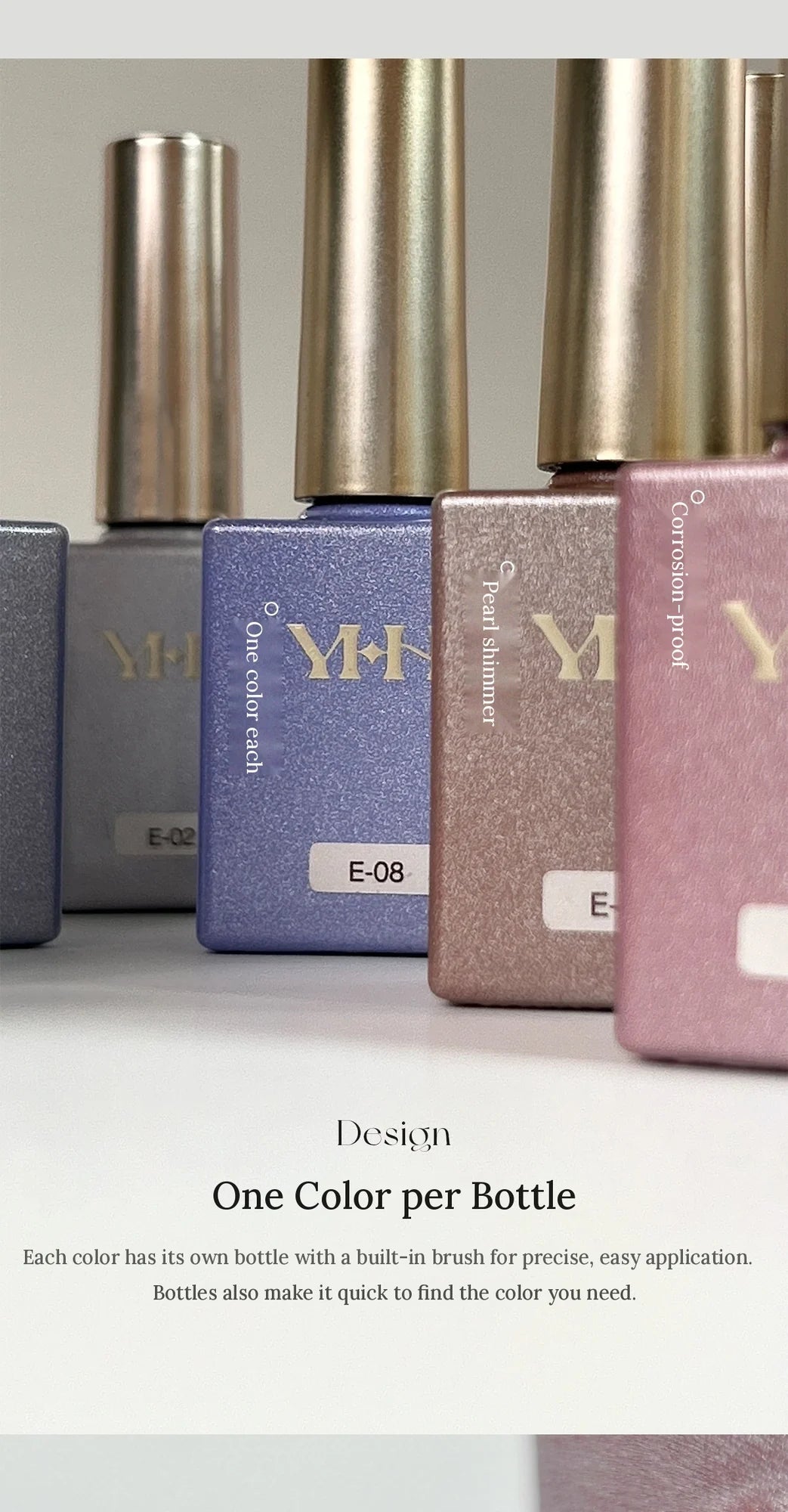 YHH Moonset Star Veil bottles: one color per bottle with built-in brush