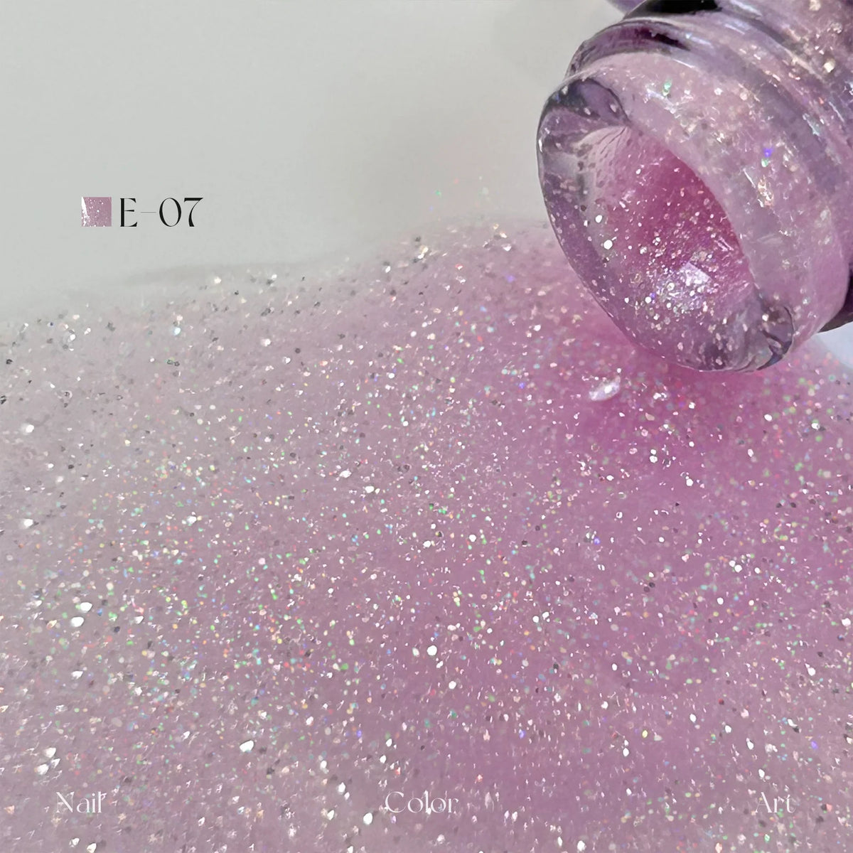 YHH Moonset Star Veil E-07 Orchid Pink shimmer gel poured from the bottle