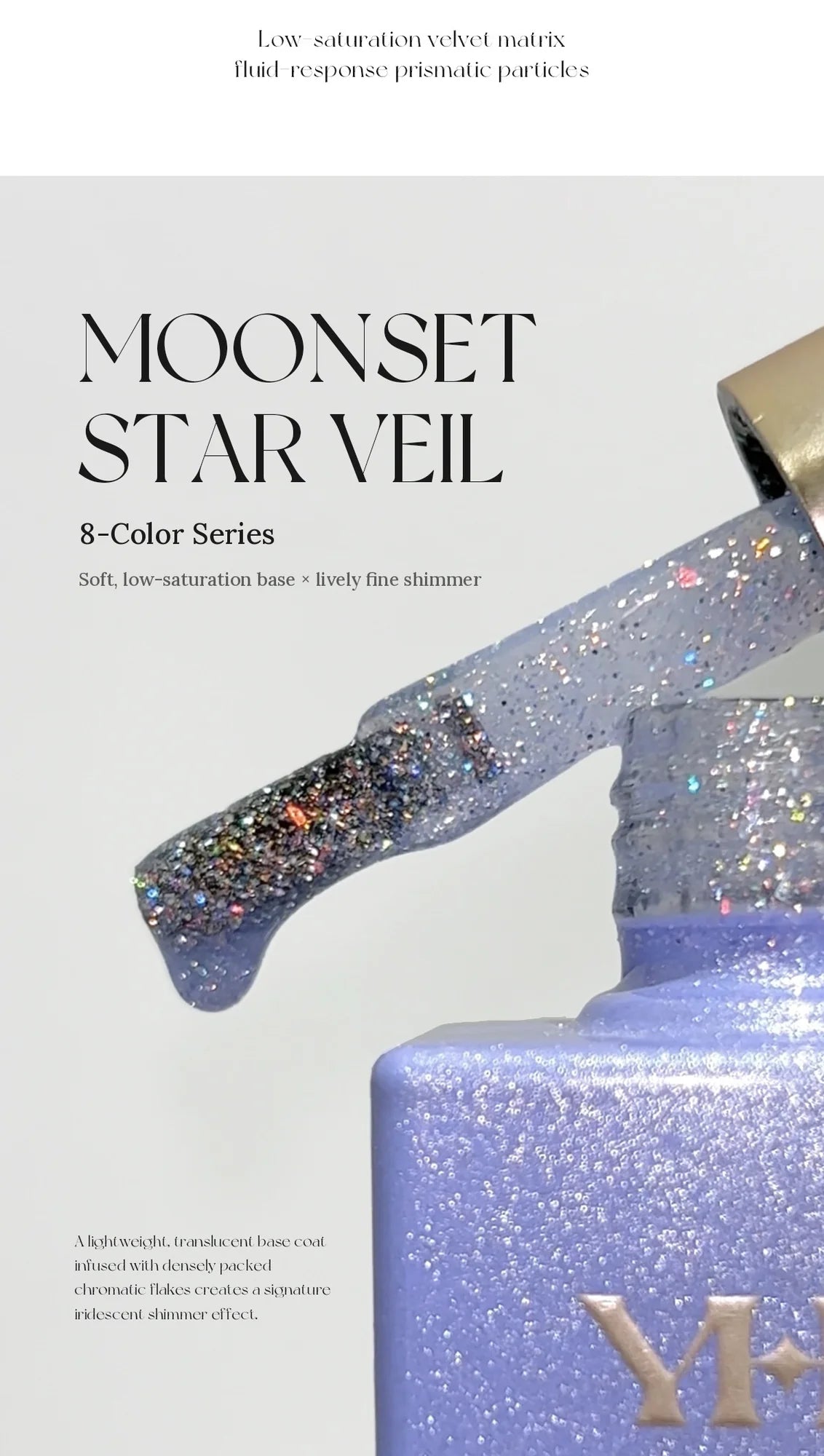 YHH Moonset Star Veil shimmer gel bottle with sparkling brush