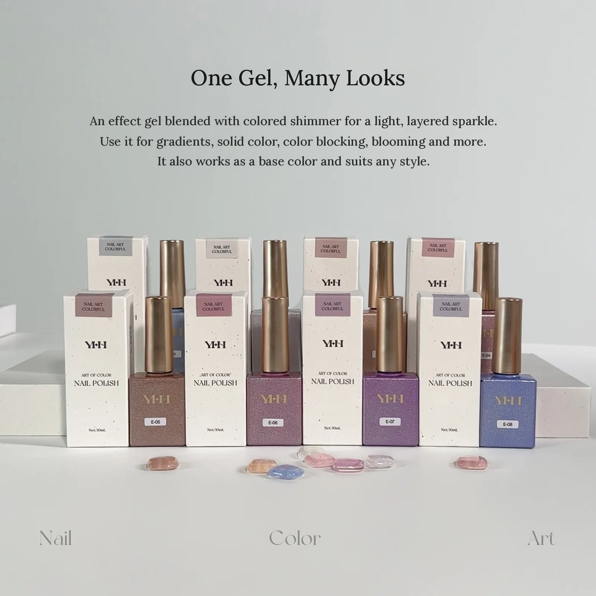 YHH Moonset Star Veil bottles: one gel, many nail looks