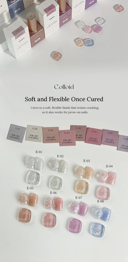 YHH Moonset Star Veil swatches; soft and flexible once cured