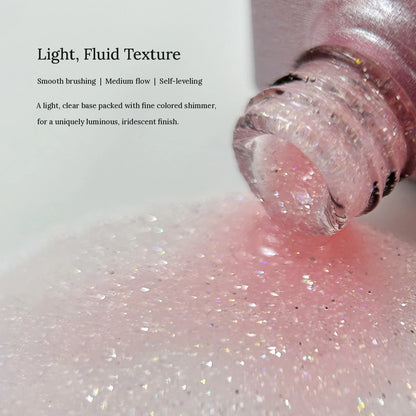 YHH Moonset Star Veil shimmer gel pouring from the bottle: light, fluid texture