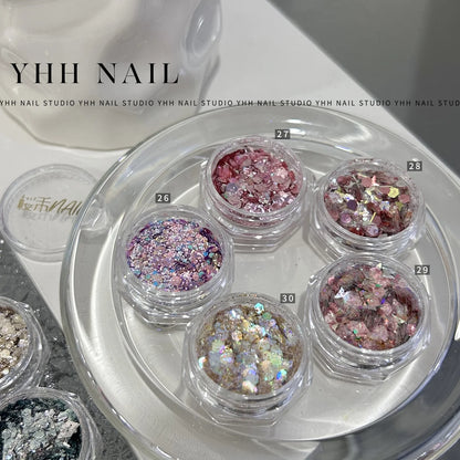 YHH multicolor glitter jars No. 21–40 with numbered lids
