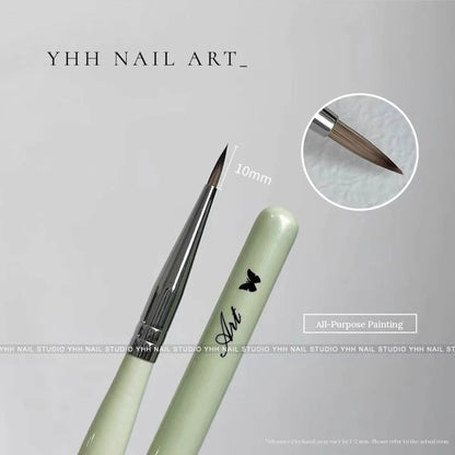 YHH all-purpose painting brush with 10 mm pointed tip, green handle