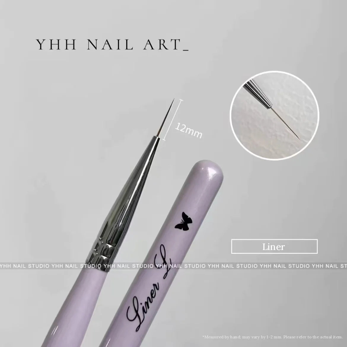 YHH liner brush with 12 mm long fine tip, lavender handle