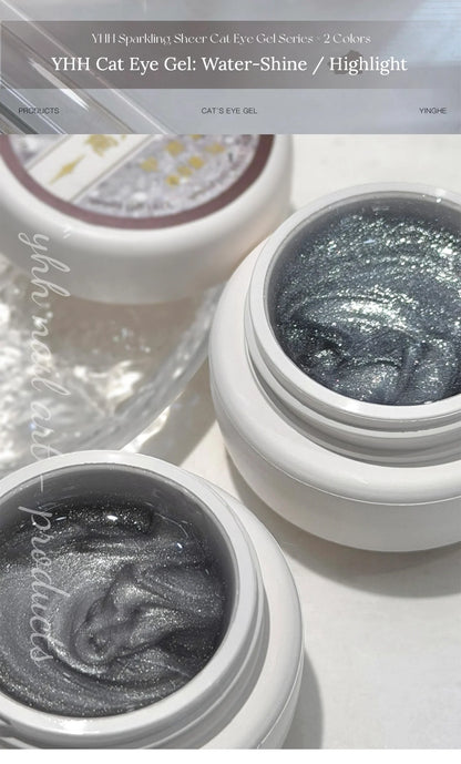YHH sheer cat eye gel jars, close-up of the shimmer
