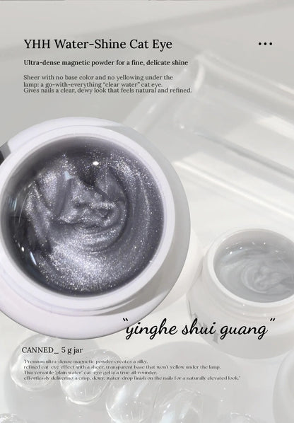 YHH Water-Shine cat eye gel 5 g jar with English feature text
