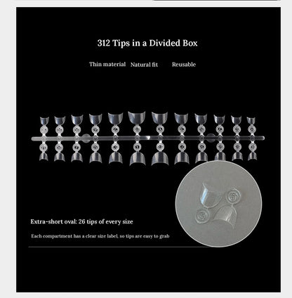 YHH extra-short oval shallow tips: 312 tips, 26 of every size