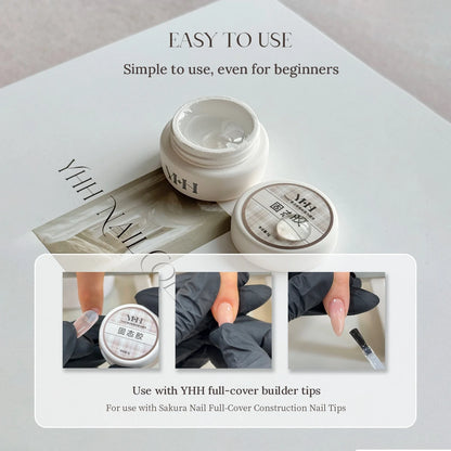 YHH Solid Gel used with full-cover builder tips, easy for beginners