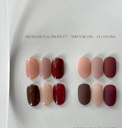 Close-up of YHH Y Series neutral, red and brown swatches