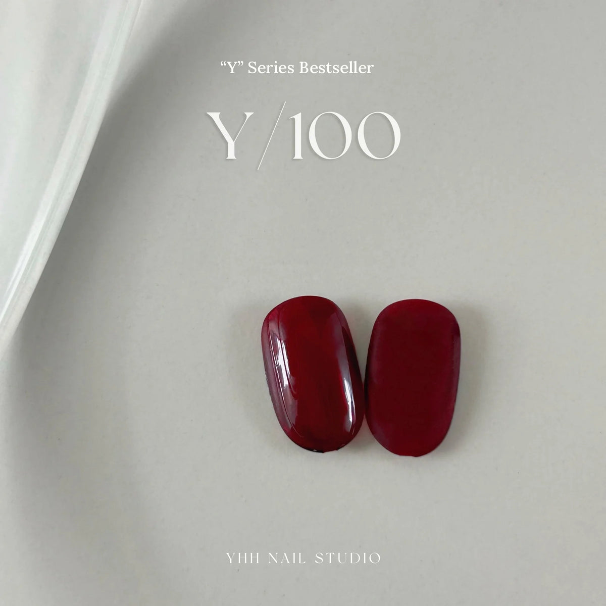 YHH Y Series gel color Y100 Oxblood, Richer Formula swatch tips