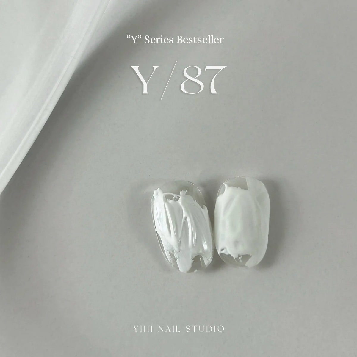 YHH Y Series gel color Y87 No-Wipe Relief Gel (White) swatch tips