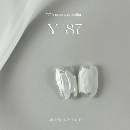 YHH Y Series gel color Y87 No-Wipe Relief Gel (White) swatch tips