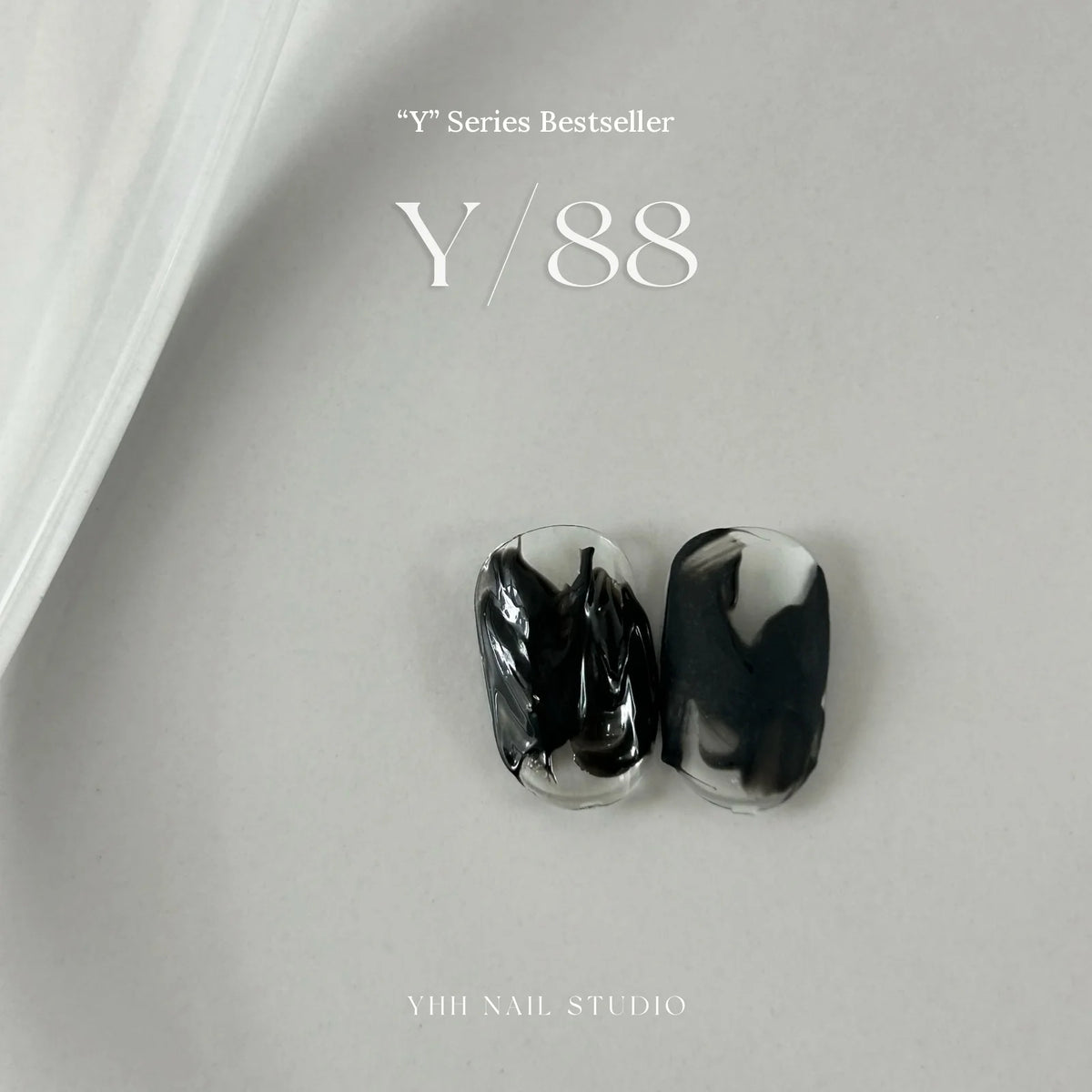 YHH Y Series gel color Y88 No-Wipe Relief Gel (Black) swatch tips