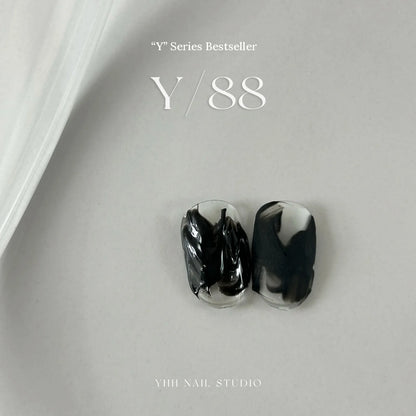 YHH Y Series gel color Y88 No-Wipe Relief Gel (Black) swatch tips