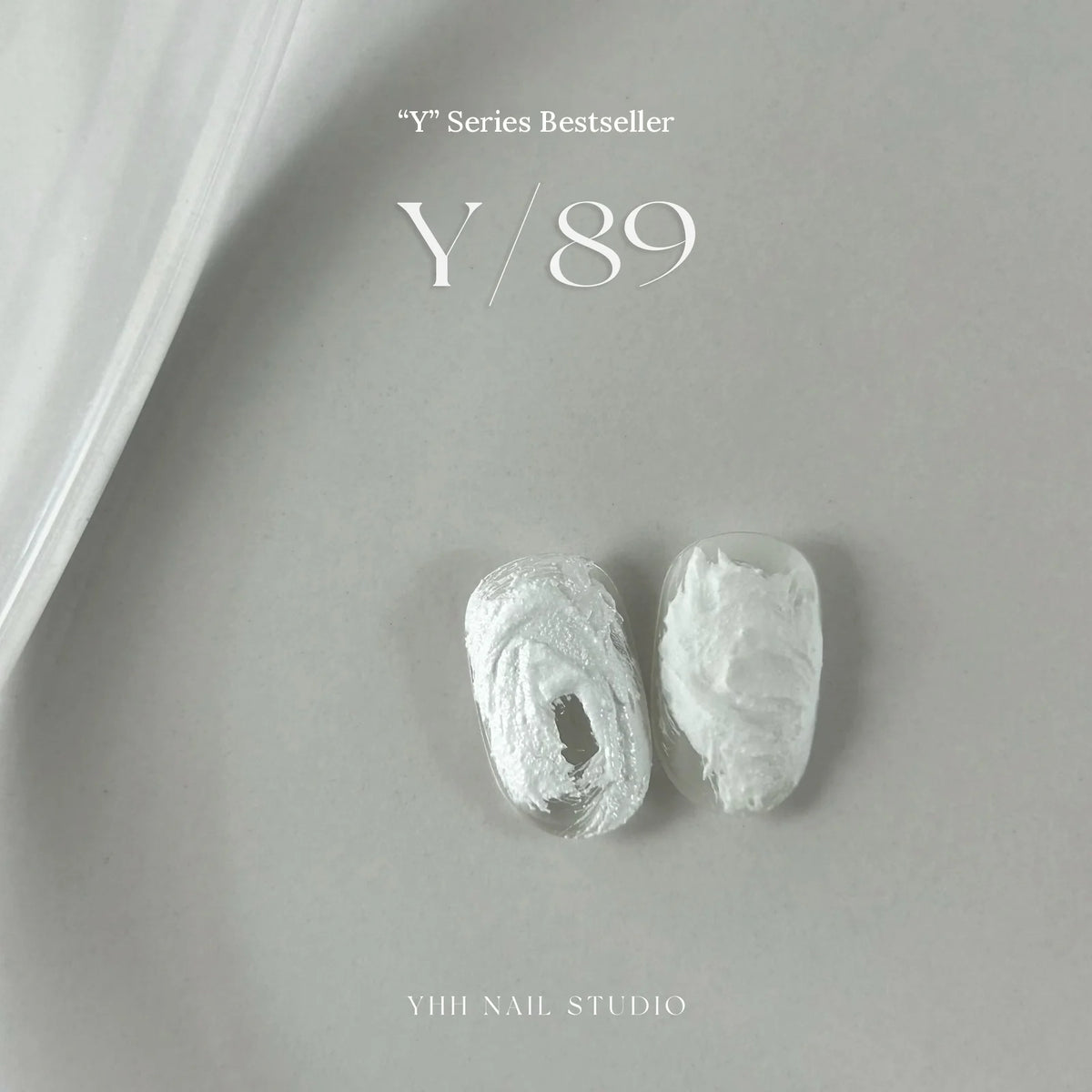 YHH Y Series gel color Y89 No-Wipe Plaster Gel (White) swatch tips