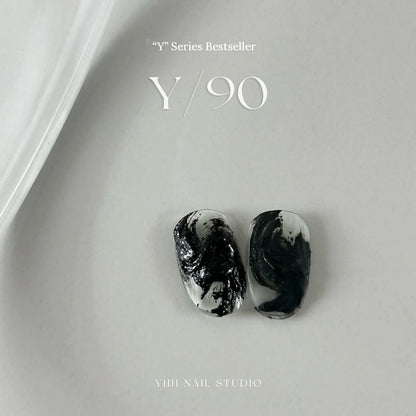 YHH Y Series gel color Y90 No-Wipe Plaster Gel (Black) swatch tips